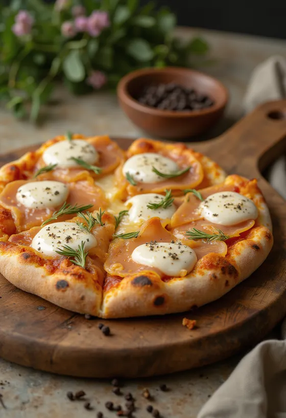 Pizza al Lardo med spæk og rosmarin