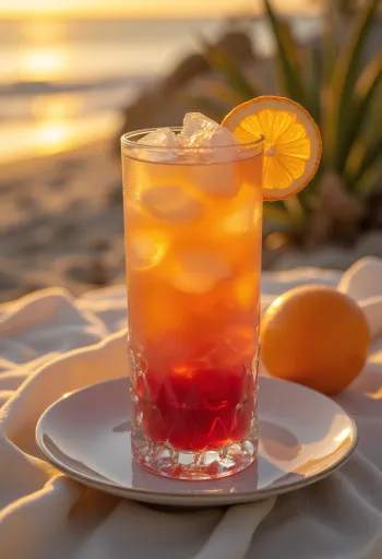 Klassisk Sex on the Beach cocktail med appelsinpynt