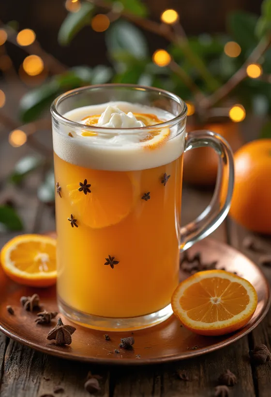 Nellike-appelsin cider serveret i glas