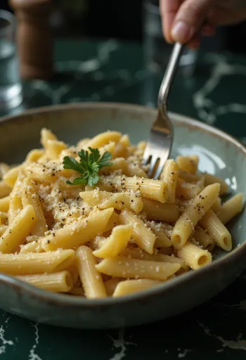 Pasta med røget ost i cremet sauce