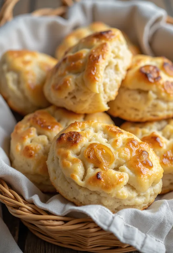 Løg-scones serveret