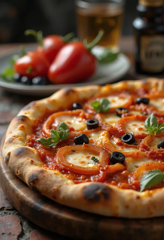 Pizza alla Zingara med grøntsager og pølse