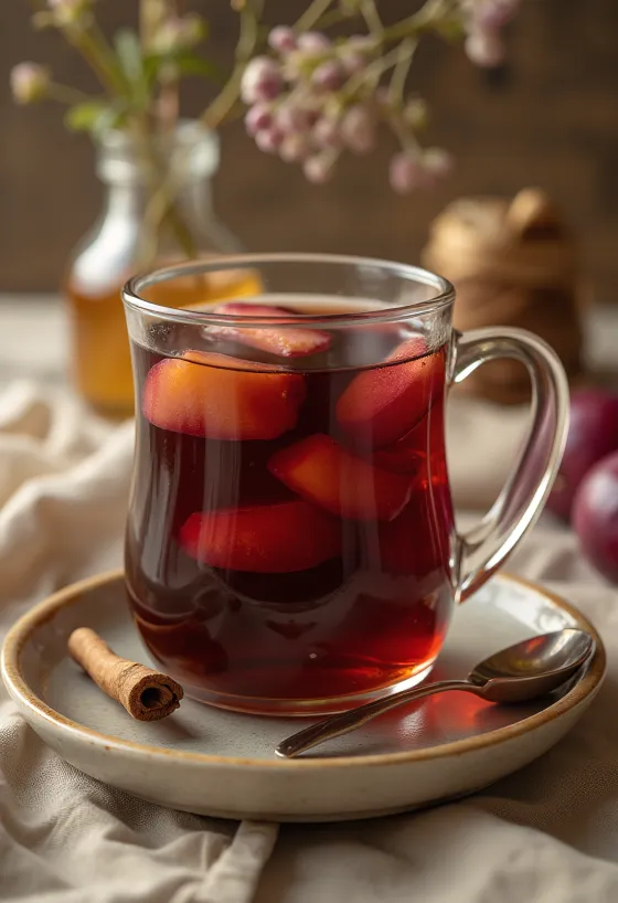 Varm blommete serveret i glas
