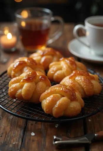 Koeksister i honningsirup, med krydret smag og gyldenbrun yderside