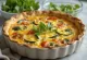 Quiche med grøntsager uden bund i skiver