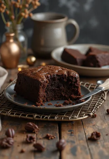 Hjemmelavet chokoladekage serveret