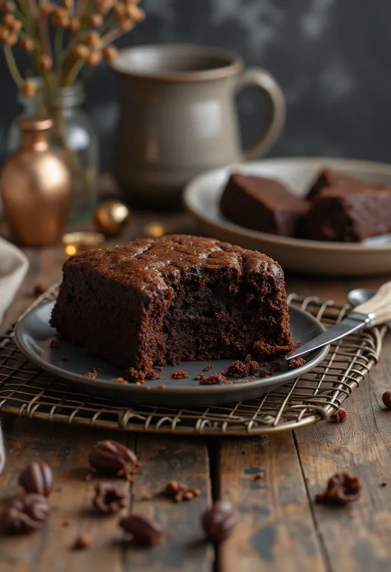 Hjemmelavet chokoladekage serveret