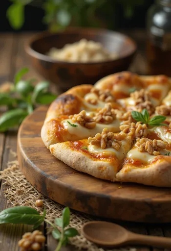 Pizza alle Noci med valnødder og ost