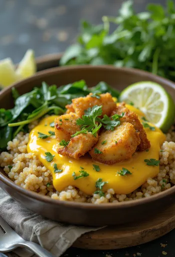 Spinat quinoa tofu med curry