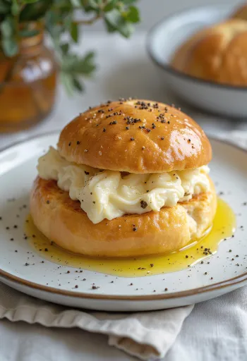 Trøffel- og mozzarella bao buns serveret