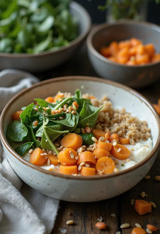 Krydret sellericreme Buddha Bowl serveret