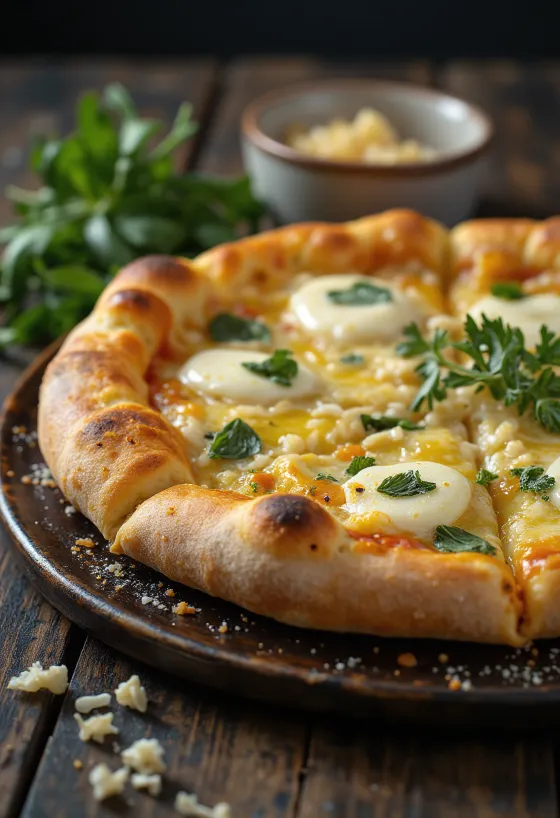 Pizza all’Aglio med hvidløg og ost