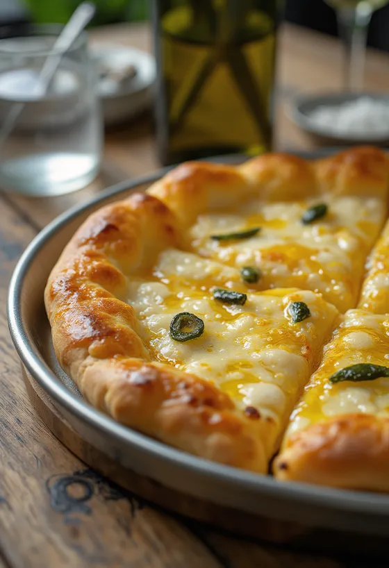 Pizza all’Olio med ekstra jomfruolivenolie og friske krydderurter