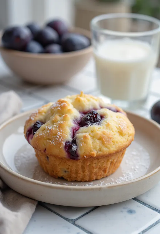 Blommermuffins serveret på en tallerken