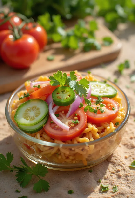 Tashkent salat med chili og friske grøntsager