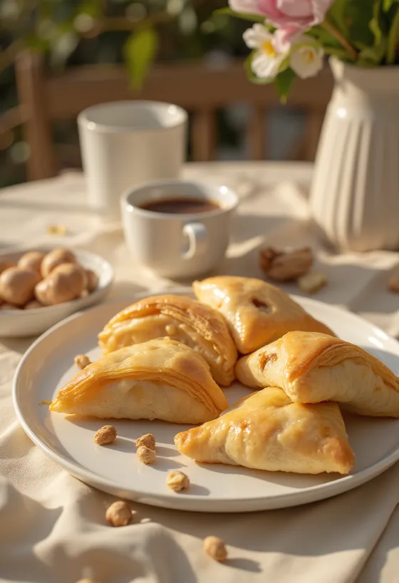 Samosa med hasselnød og vanilje