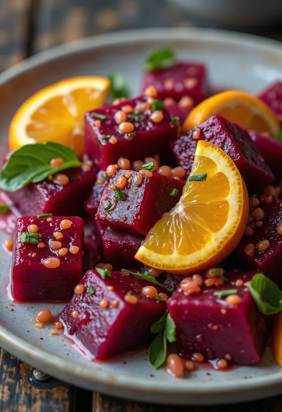 Rødbedesalat med appelsindressing og frisk persille