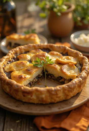 Cremet vegansk svampepostej skåret i stykker