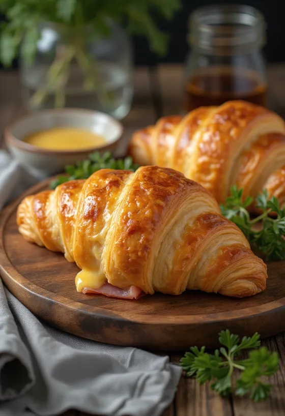 Kalkunskinke croissant serveret