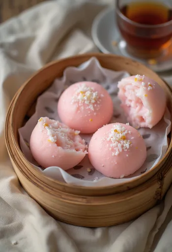 Lyserød Puto frisk serveret