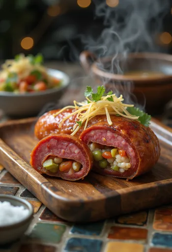 Abai Soondae serveret i skiver med rigt fyld