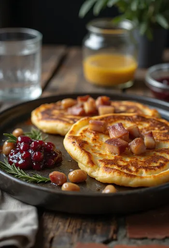 Fläskpannkaka serveret