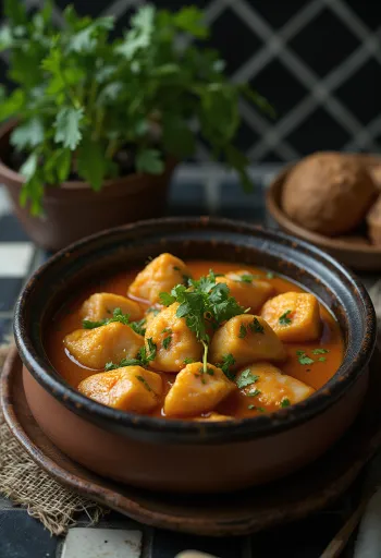 Tenga med tamarind, rig fiskesuppe serveret med kokosmælk og frisk koriander