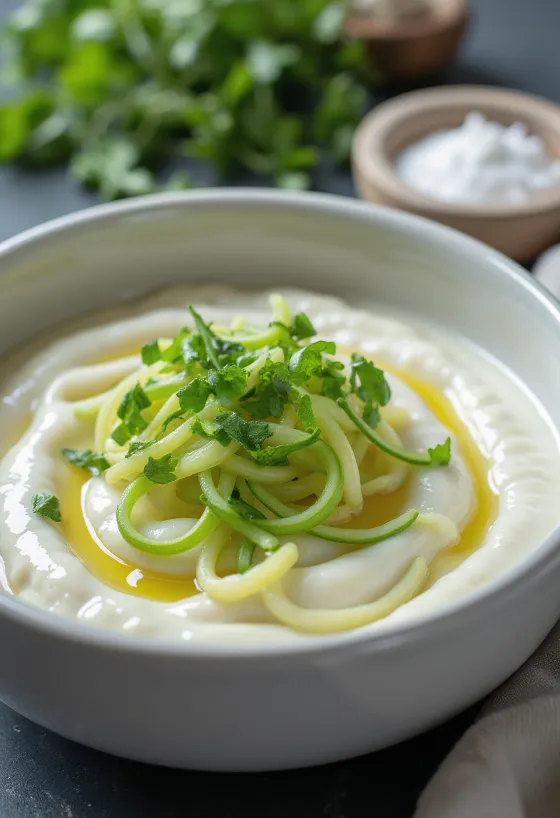 Mynte-yoghurtdressing serveret med grillet kød