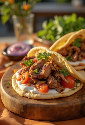 Lam gyros pita med frisk tzatziki