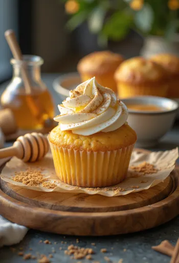 Honning cupcake med mascarponecreme
