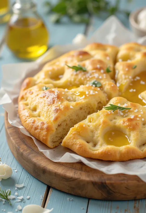 Vegansk focaccia uden gær