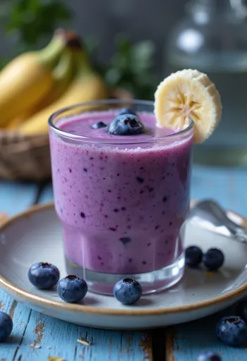 Blåbærsmoothie serveret i glas