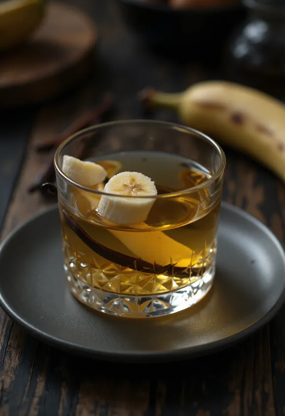 Bananlikør serveret i flaske