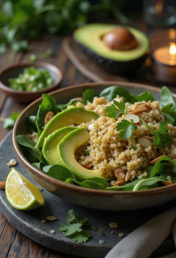 Avocado-quinoa Buddha bowl med lime