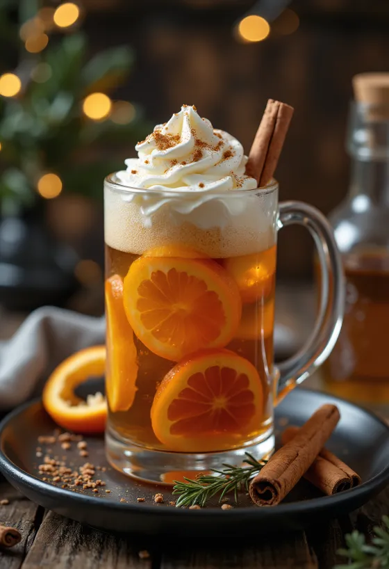 Sød julecider serveret i glas