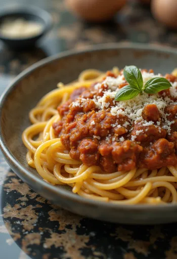 Spaghetti Bolognese, klassisk italiensk pasta med tomatiseret kødsauce