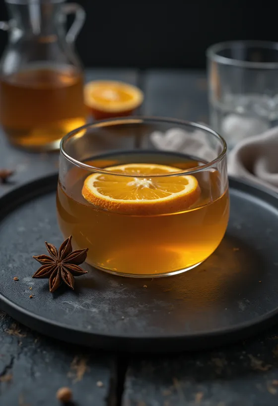 Honning-krydret cider i glas