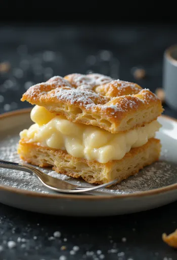 Vaniljesnitter skåret i stykker serveret