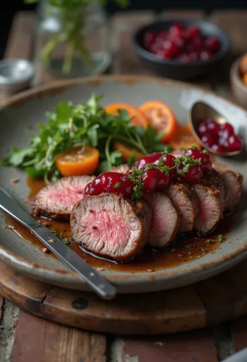 Grillet strudsekød serveret med frisk salat