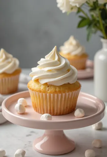 Friskbagt marshmallow cupcake