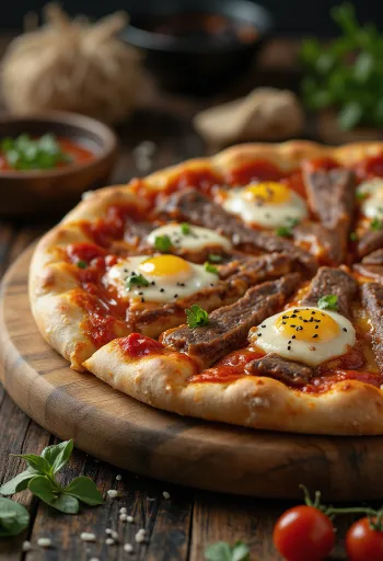 Koreansk pizza med Bulgogi oksekød
