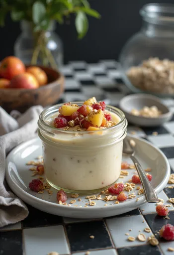 Havrebudding panna cotta serveret