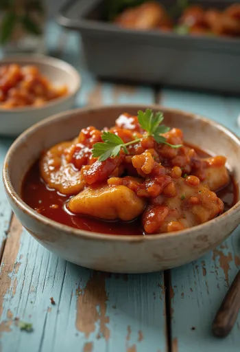 Honning-barbecue-glaze serveret