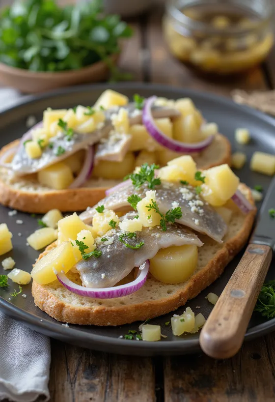 Surströmming med ost, frisk serveret på brød