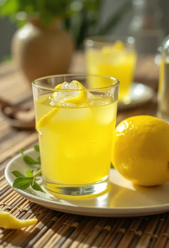 Citronlikør serveret i flaske