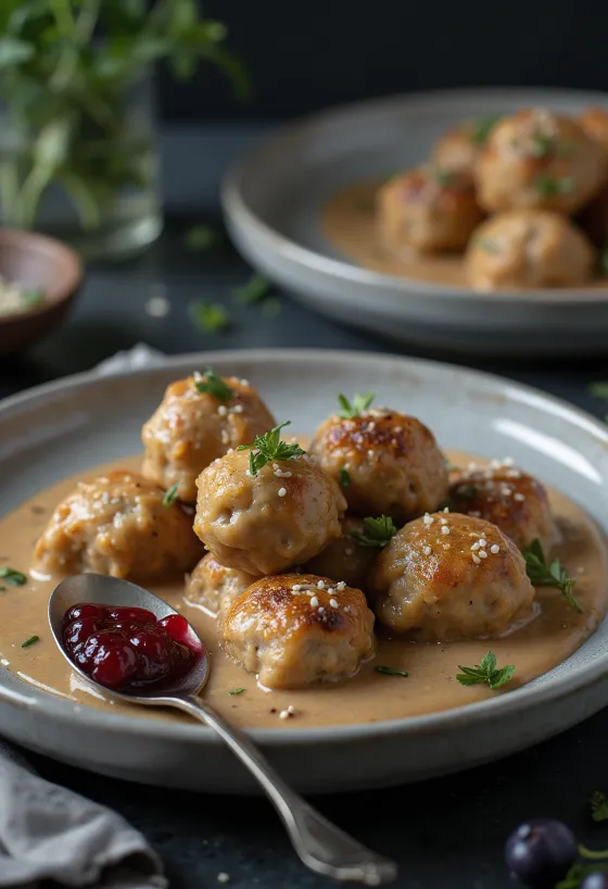 Köttbullar serveret