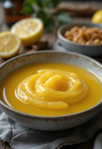 Honning-citronsauce serveret