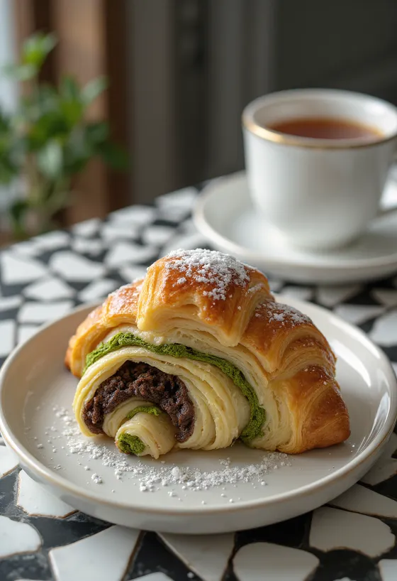Friskbagt tricolor croissant