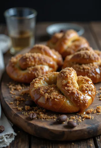 Kaffe-karamel kringle serveret