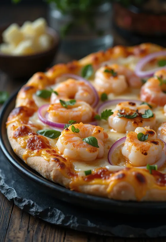 Svensk pizza med rejer
